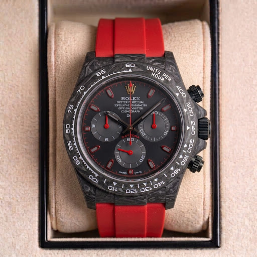 Rolex Daytona Carbone Rouge Silicone — Silicone rouge