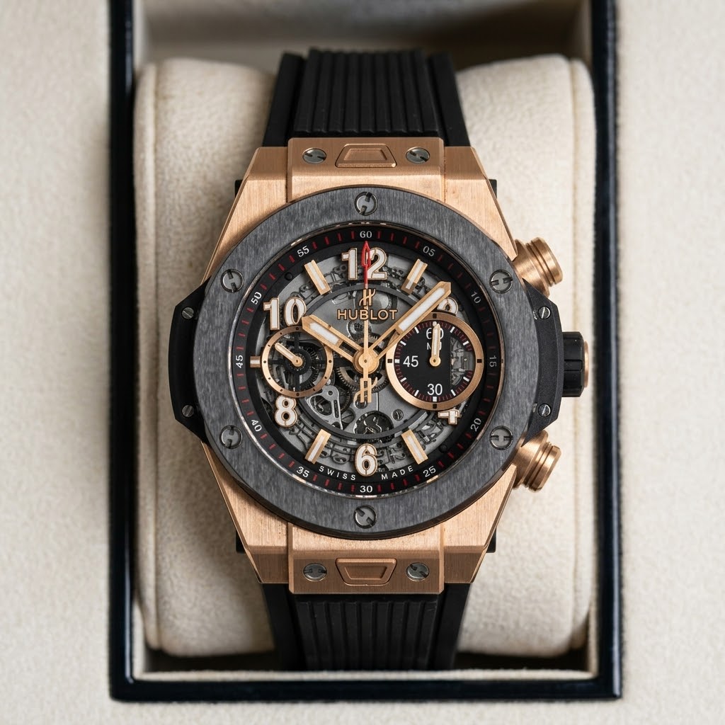 Hublot Big Bang Unico Or Rose - Squelette — Caoutchouc noir