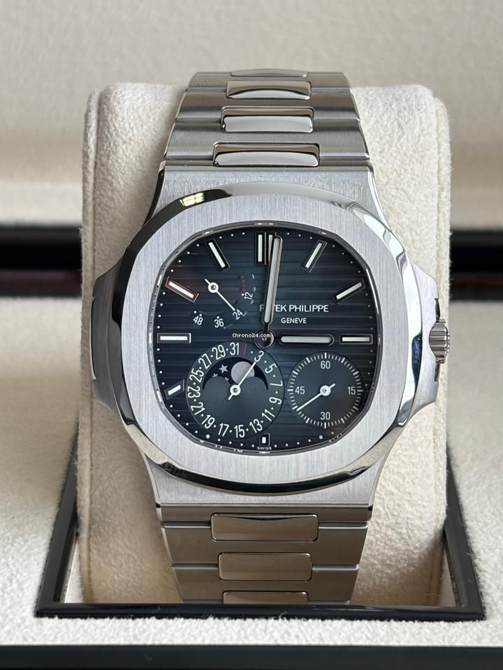 Nautilus Blue Moon — Bracelet acier intégré